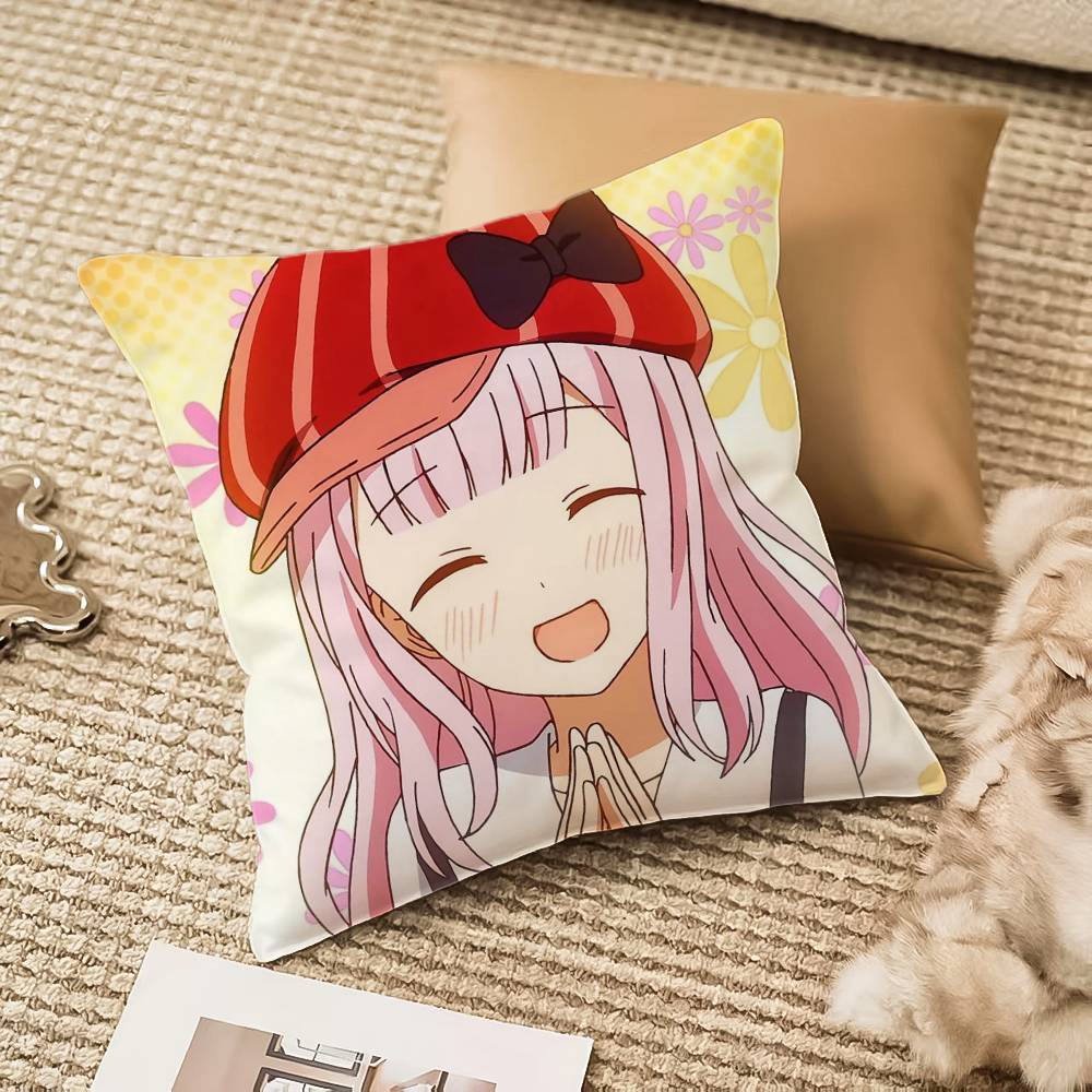 Аниме-K2-K-Кагуя хочет, чтобы ей признались-Наволочка для подушки-обнимашки Защита от пылевых клещей Невидимая молния Диван-кровать 12x12Inch