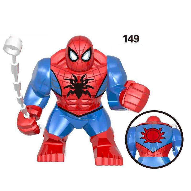 Non-Toxic Superhero Figure Panther Red Hulk Big Size Crocodile Thanos Hulk Building Blocks Children Assembled Educational Toys