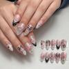30 Tablets/Box Almond-shaped Press-on Nails Bow Design Artificial Nail Tips  Women and Girls