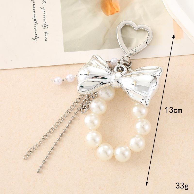 Creative Pearl Heart Phone Strap Bag Charm Accessory for Phone Case Keychain Decor