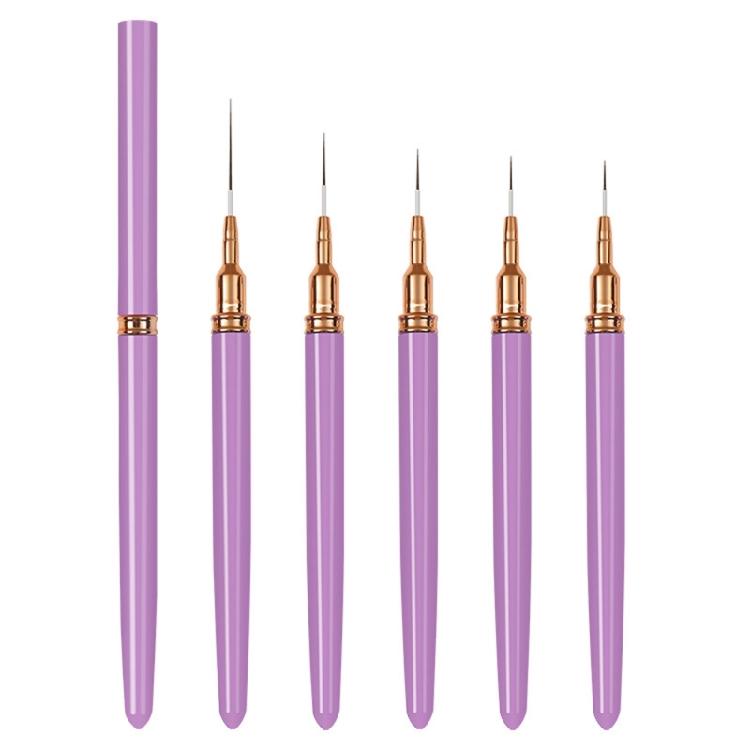 5Pcs Nail Art Brushes,Super Fine Thin Liner Nail Brush Set for Nail Gel Polish Painting Designs Gifts for Women Girls