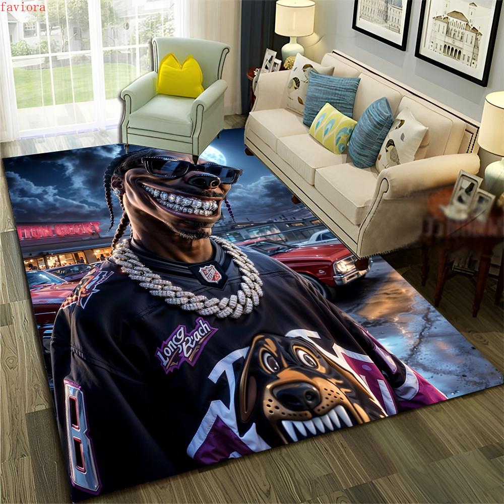 27 Style Rappers Art Cartoon Tupac Snoop Dogg Hip Hop Rug for Bedroom Living Room Sofa Home Doormat Decor, Non-slip Floor Mat