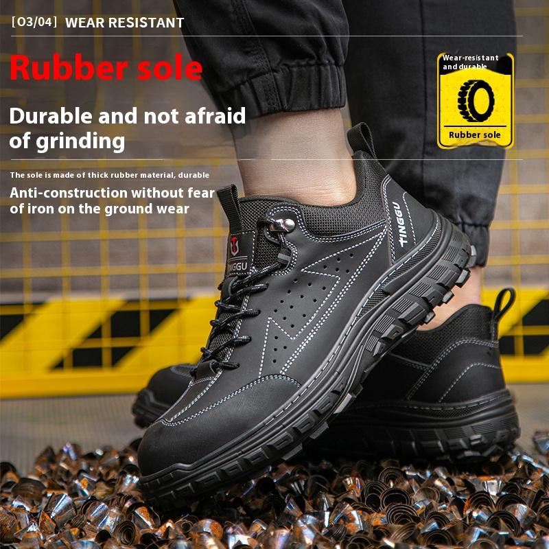New Men's Safety Shoes with Anti Smashing and Anti Piercing Rubber Soles, Anti Slip and Wear-resistant Work Shoes