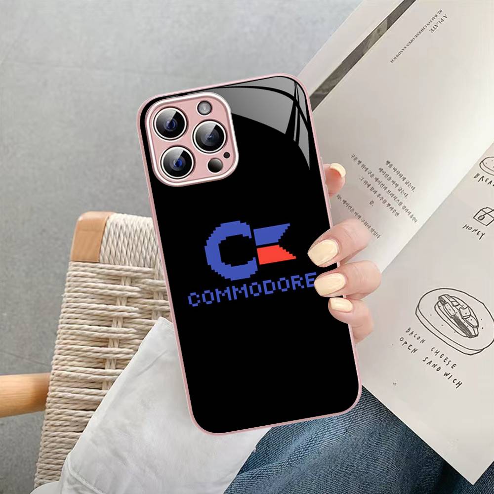 C-Commodore 64 Tempered Glass For Iphone 14 13 12 11 Pro Mini XS MAX 14Plus X XS XR Fundas