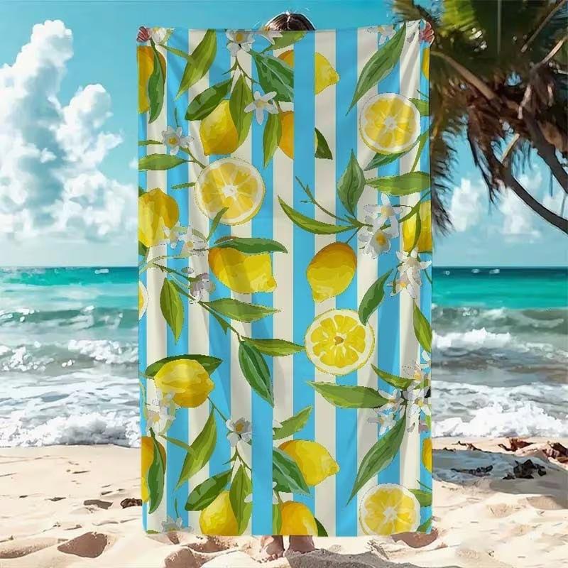 Zomerstrandlaken Citroenprint Sneldrogend Badlaken Buiten Zomer Zwemmen Badlaken Sportlaken