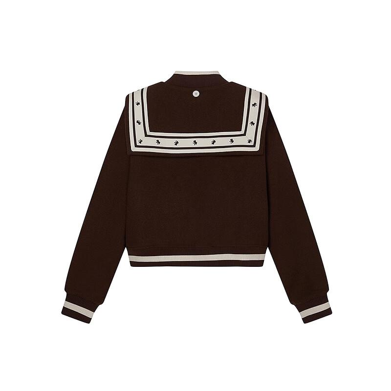 Teenie Weenie Women's Sailor Collar Two-Way Wool Baseball Jacket