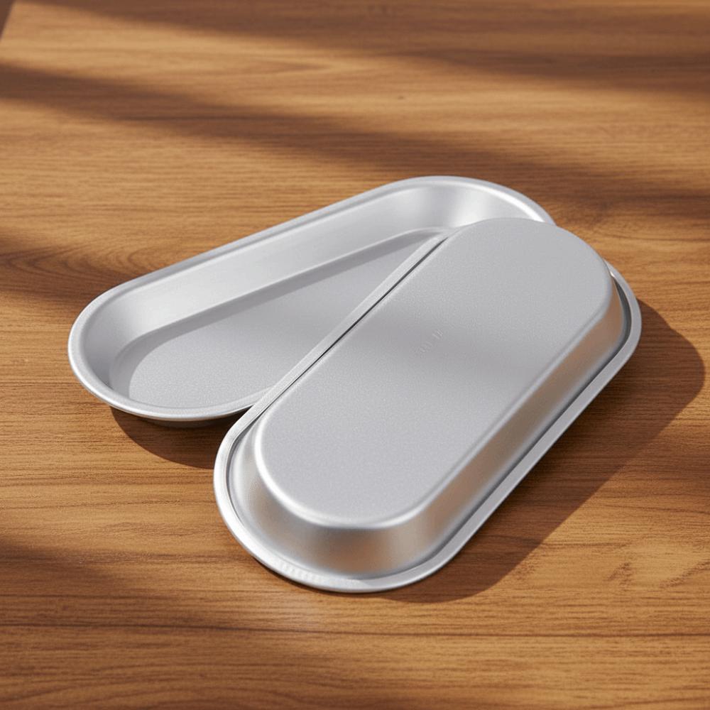 4PCS Oval Hot Dog Bread Mold Non-stick Strip Bread Pan Easy To Clean Hotdog Bun Pan Oven