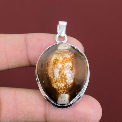 Cowrie Shell Pendant Gemstone Pendant Unique Jewelry 925 Sterling Silver Pendant Handmade Pendant Beautiful Silver Jewelry Gifts For Mother