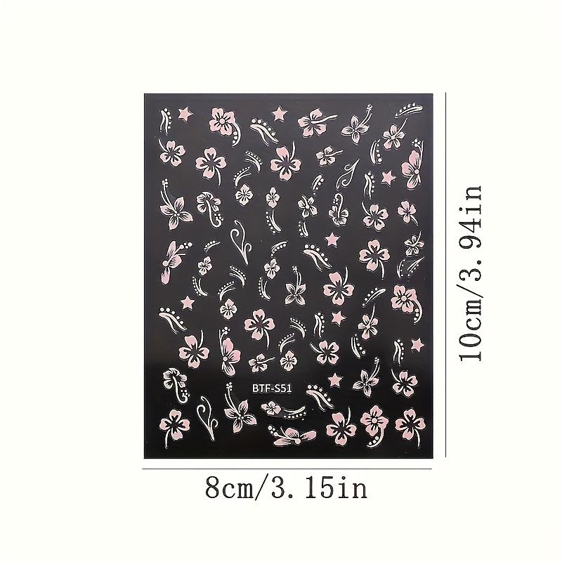 1 Sheet Self-Adhesive Bronzing Floral Nail Art Stickers Decals for Women Nail Art Supplies Nail Stickers for Nail Art Decor