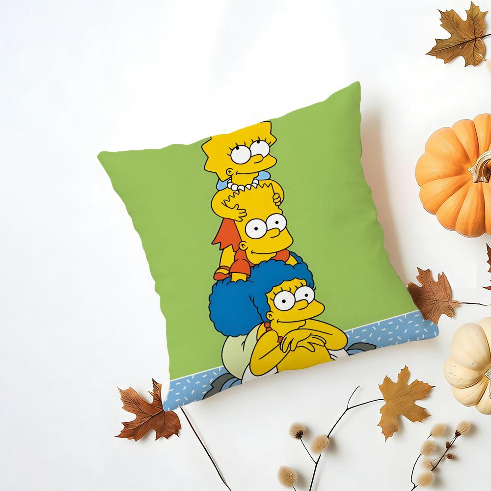 TThe Simpsons Cushion Cover Washable Linen Pillowcase Soft for Daily Sofa Bed Home Room Decor