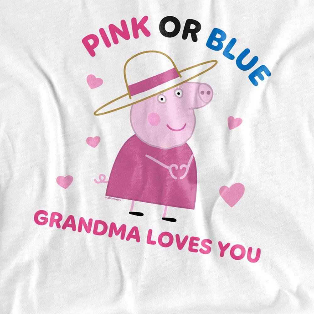 Peppa Pig Unisex Adult Pink Or Blue Grandma Pig Loves You T-Shirt