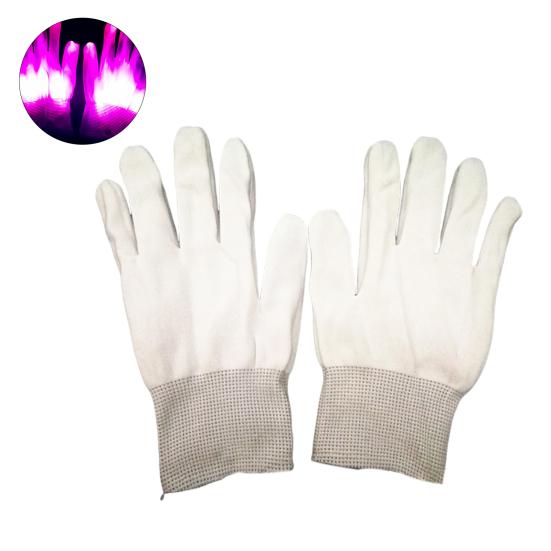 1 pár LED klubových rukavic Nastavitelné režimy blikání Protiskluzové Knoflíkové baterie