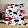 1pc Lips Glasses Outdoor Flannel Blanket Soft Warm All-Season Throw for Sofa Bed Car Camping Office, Cozy Gift Idea1131S
