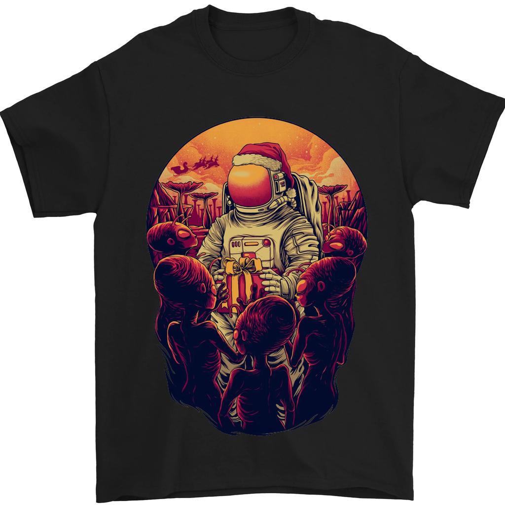 Spaceman Santa Christmas Space Astronaut Mens T-Shirt 100% Cotton