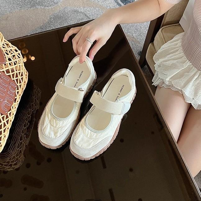 Sheepskin Mary Jane runaway breathable Velcro ballet Mary Jane single shoes women's 2025 summer new sandals outer wear