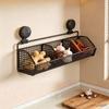 Suction Cup Wall Storage Basket with Iron Wire Frame for Kitchen Bathroom Countertop and Sink Side Storage Use
