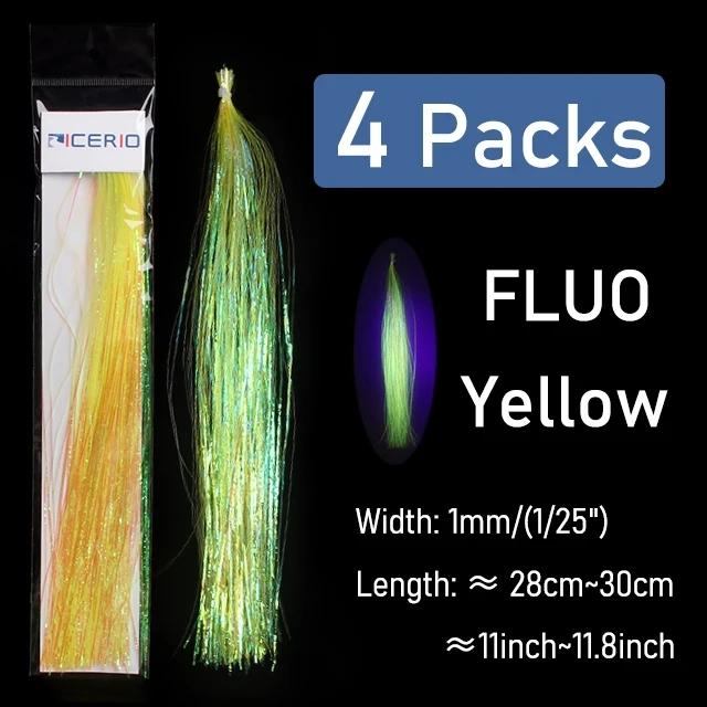 4packs Pearl Flash Tinsel Mylar Flashabou Tinsel Nymphs Streamer Saltwater Fishing Fly Tying Material Fishing Accessories