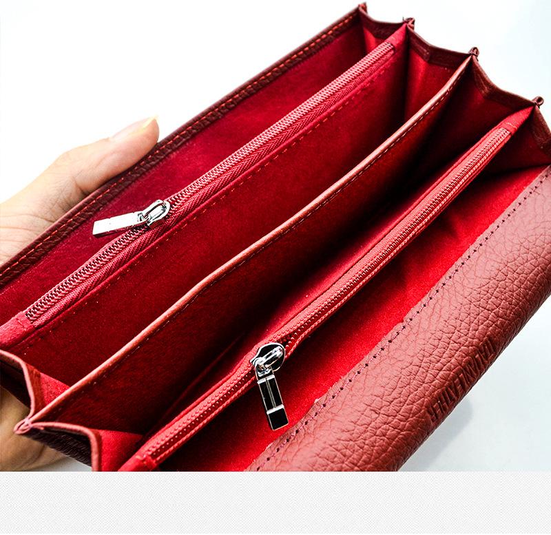 Top Layer Cowhide Women's Crocodile Pattern Genuine Leather Wallet and Clutch