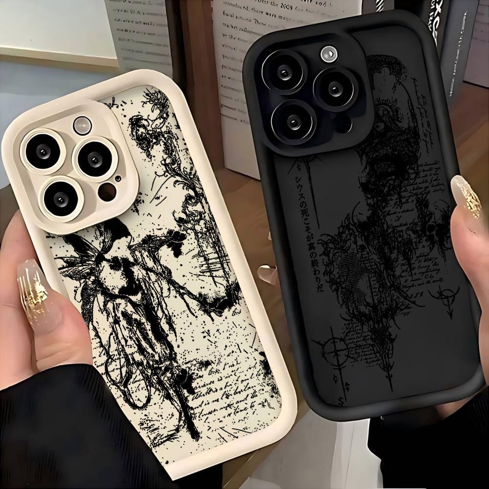 Luksusowe Ciemne Gotyckie Etui na Telefon z Krzyżem Dla Samsung Galaxy A17 A07 A06 A26 A16 A06 A35 A55 A25 A05s A15 A54 A34 A36 A24 4G 5G