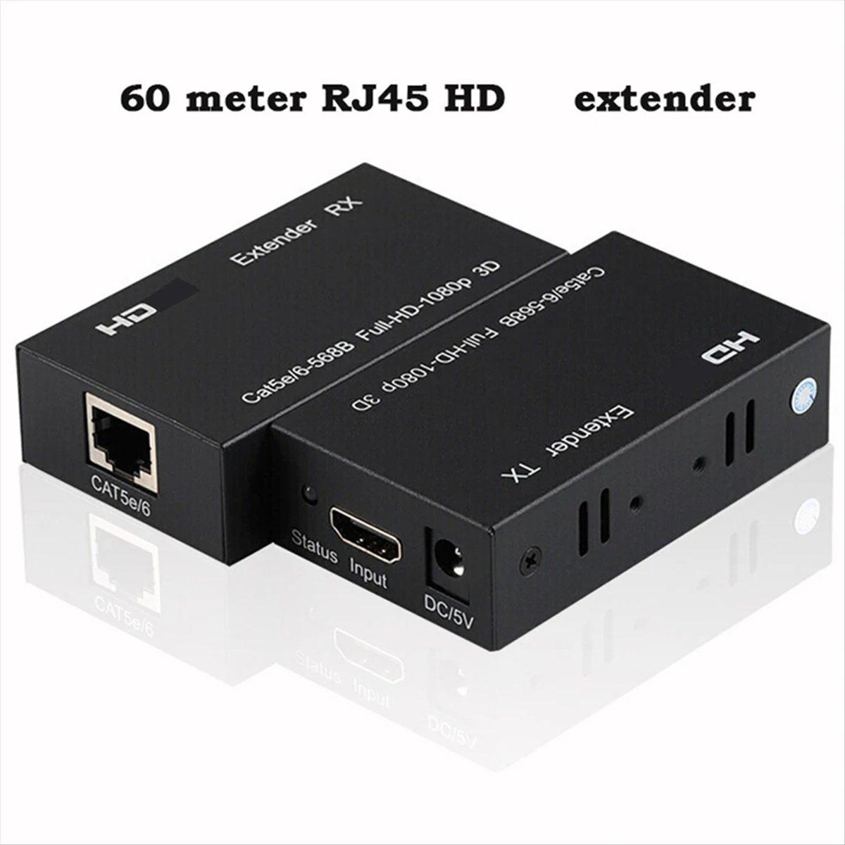 

60M -Compatible Extender RJ45 Ports HD 1080P Network Extender By CAT5e CAT6 LAN Extensor for TV Box PC EU PLUG China Mainland
