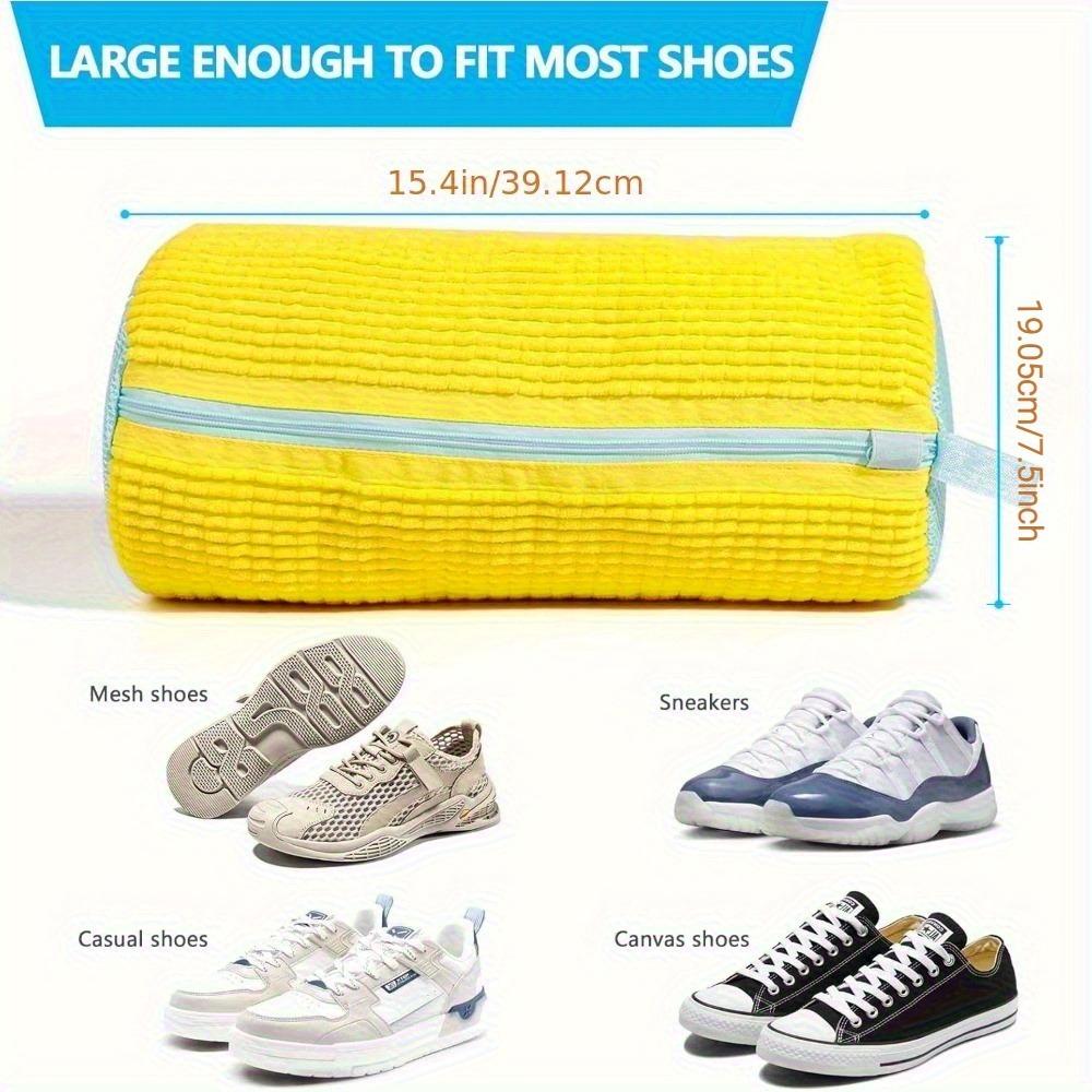 Heavy-Duty Shoe Wash Bag - 360° Cleaning, Anti-Tear Polyester w/ Zip | Fits All Washers | Reusable Sneaker Protector