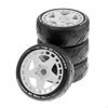 4x RC Car 1:8 1:7 Rubber Hub Rim And Tire for Road