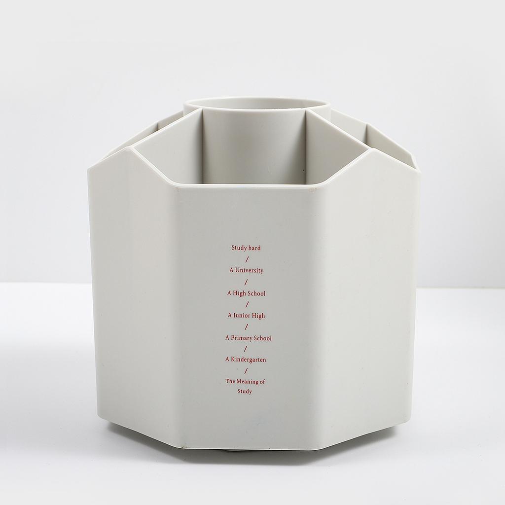 5-hole Large-capacity Rotating Pen Holder Storage Box Office Desktop Stationery Pen Holder Simple Student Supplies