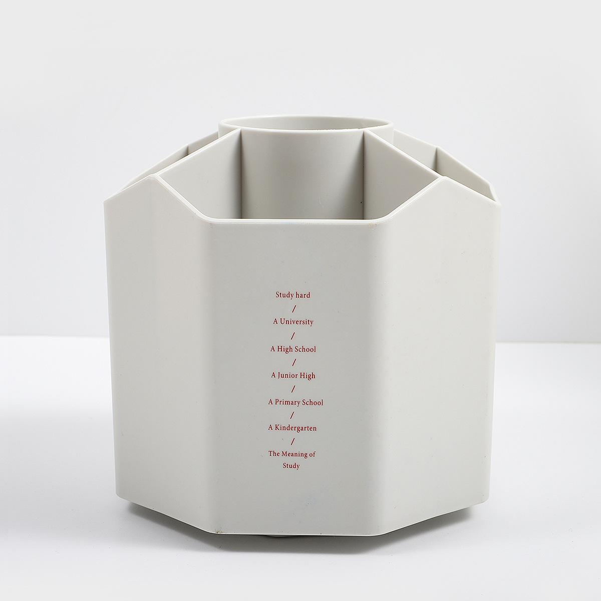 

5-hole Large-capacity Rotating Pen Holder Storage Box Office Desktop Stationery Pen Holder Simple Student Supplies