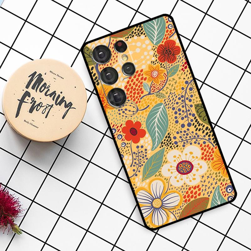 Floral Charm Secret Garden Case For Samsung Galaxy S24 FE S20 FE S21 S22 S23 S24 S25 Ultra S9 S10 S25 Plus Phone Cover