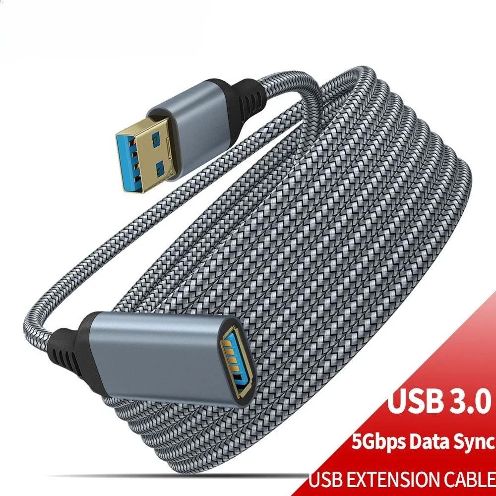 Geflochtenes Nylon USB 3.0 Stecker auf Buchse Hochgeschwindigkeits-Datenübertragungskabel Computer Kamera Drucker Verlängerungskabel 0,5m 1m 2m 3m 5m