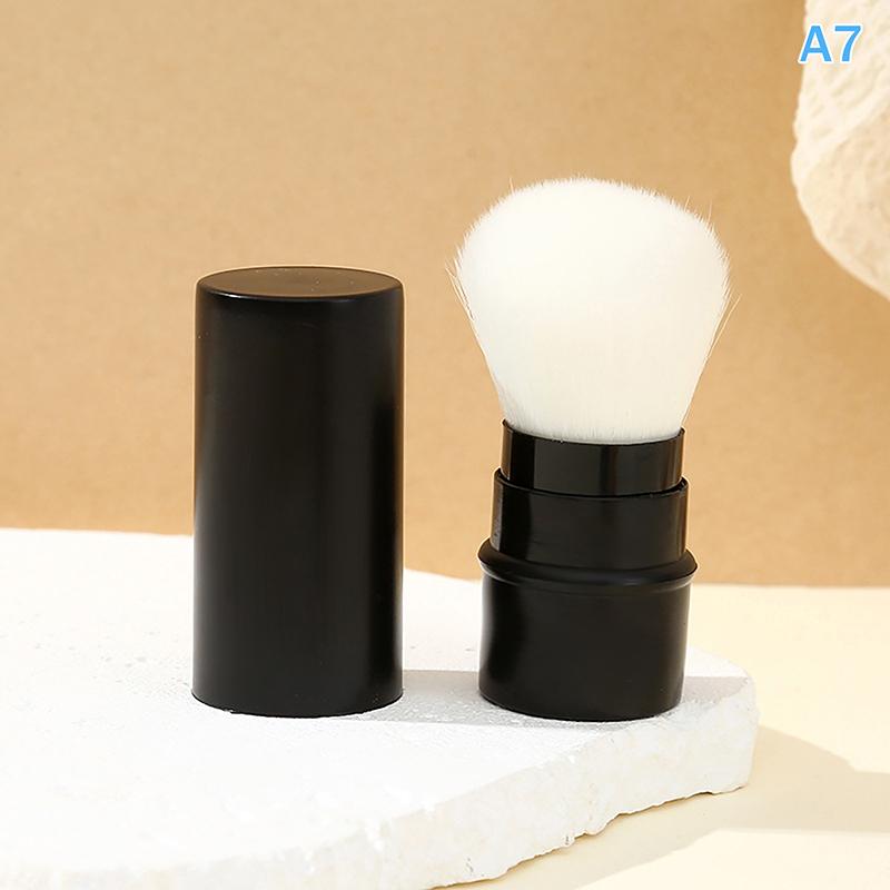 Retractable Single Blush Brush Loose Powder Setting Brush With Cover Portable Multi-Functional Makeup Tool