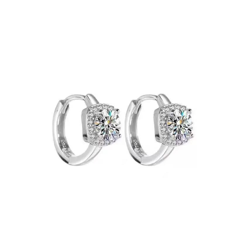 2024 Hot-Selling High-End Zirconia Stud Earrings with 925 Sterling Silver Needle for Ear Care