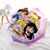 "Sailor Moon Chibi Characters Sticker" Umbrella, Cute Umbrella with Cute Design, Portable 3-Fold Compact Umbrella for Men & Women, Valentine's Day Mot