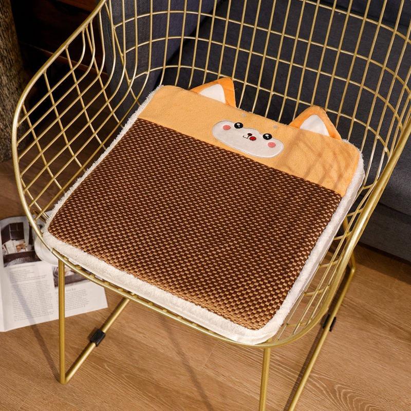 40x40cm Cartoon Animal Husky Cool Seat Cushion Office Chair Breathable Vine Seat Cushion Hip and Butt Protection Cushion