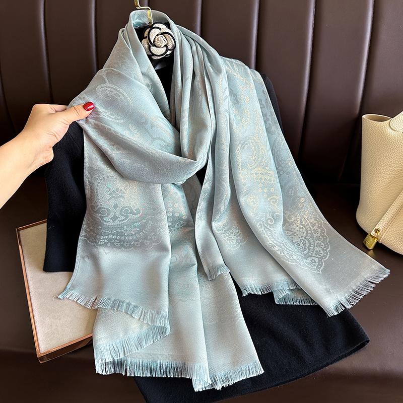New Fashion Winter Bohemia Warm Soft Cashmere Jacquard Pashmina Scarf for Women Bandana Shawl Headband Foulard Bufanda
