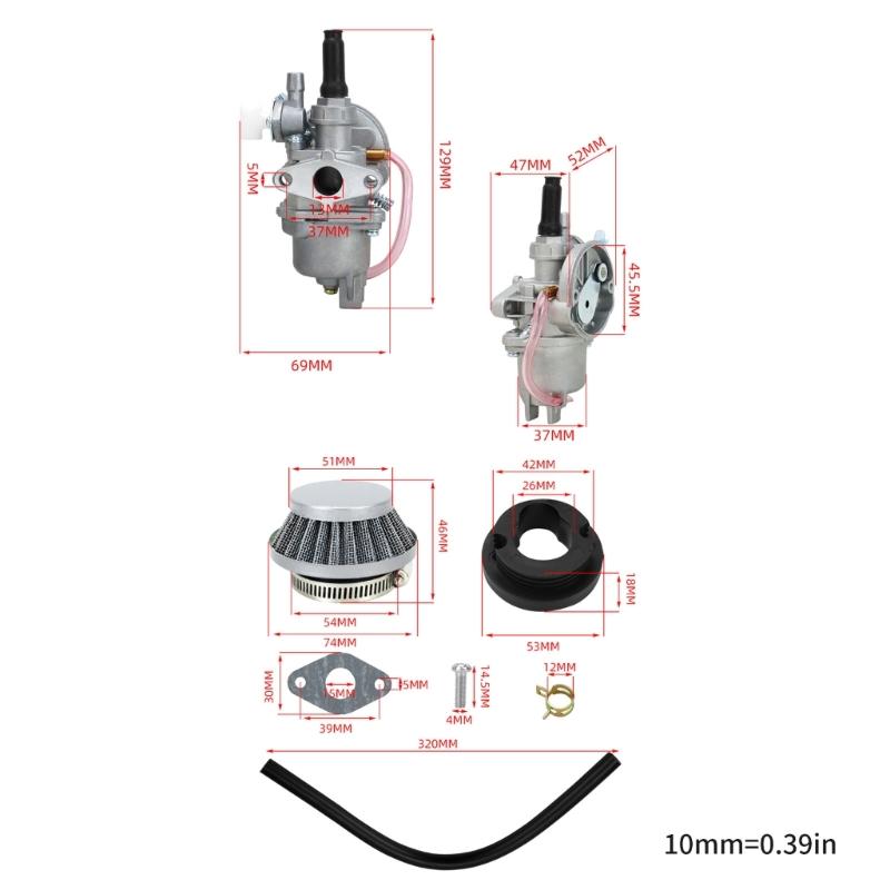 High Efficiency Delivery Carburetor For 43 50cc 2 Engines With Motorcycles ATVs
