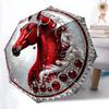 1pc Jeweled Horse Automatic Opening/Closing Folding Umbrella with 8 Ribs, Plastic Handle, Windproof Portable Sunshade Umbrella Yy251222225