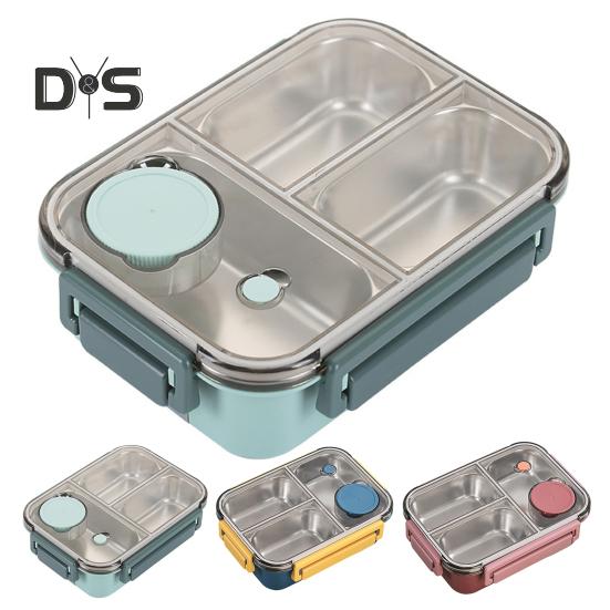 850ml krabička na oběd Nerezová dóza Bento pro dospělé Netěsná, stohovatelná dóza na oběd s dělenými přihrádkami Snadno přenosná nádoba na přípravu jídla