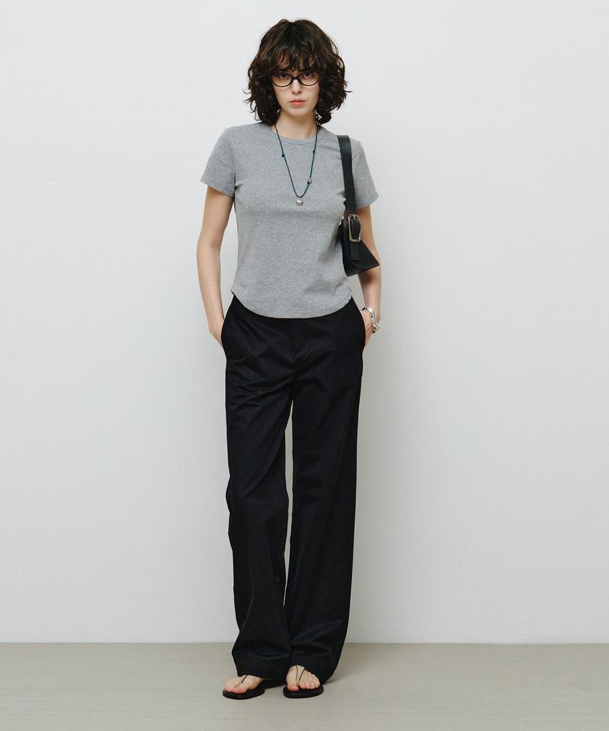 MONGDOL Button Pocket Straight Pants Black Mdpt078Black
