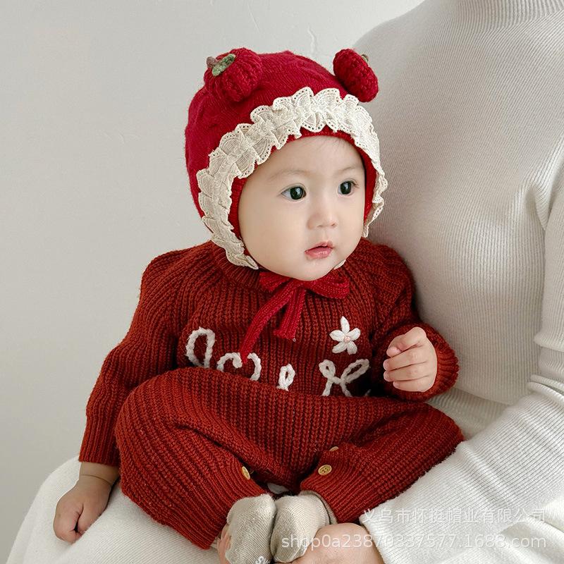 Handmade Lace Wool Baby Hat - Warm & Stylish for Autumn/Winter