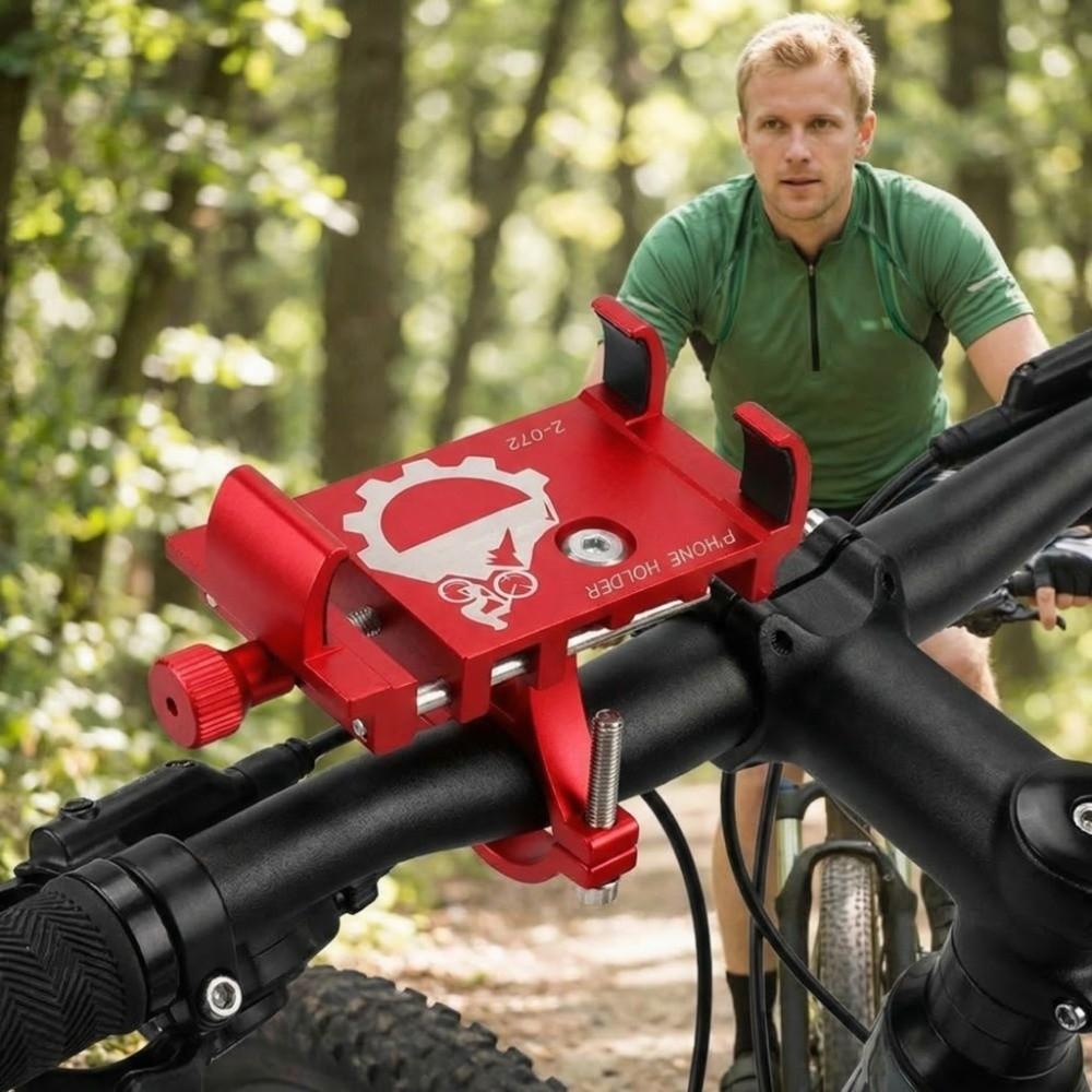 Red Bike Phone Mount Aluminum Alloy Motorcycle Phone Holder Bike Handlebar Phone Holder  Bicycle