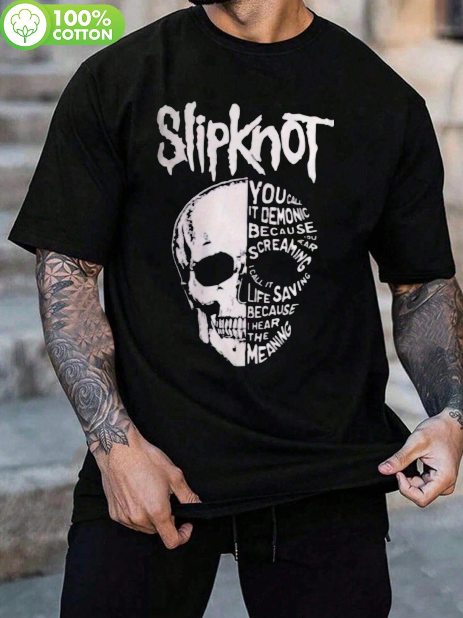 Black Skull Graphic T-shirt - Heavy Metal Rock Band Design S