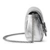 Gucci GG Marmont Silver Metallic Leather Chevron Quilted Mini Chain Crossbody Bag For Women Daily Use