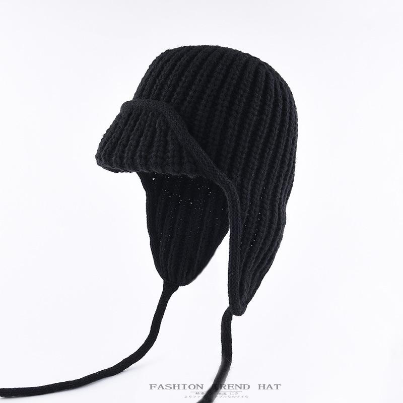 Korean Style Ear-Protecting Knitted Woolen Hat for Autumn/Winter - Unisex Lei Feng Aviator Hat