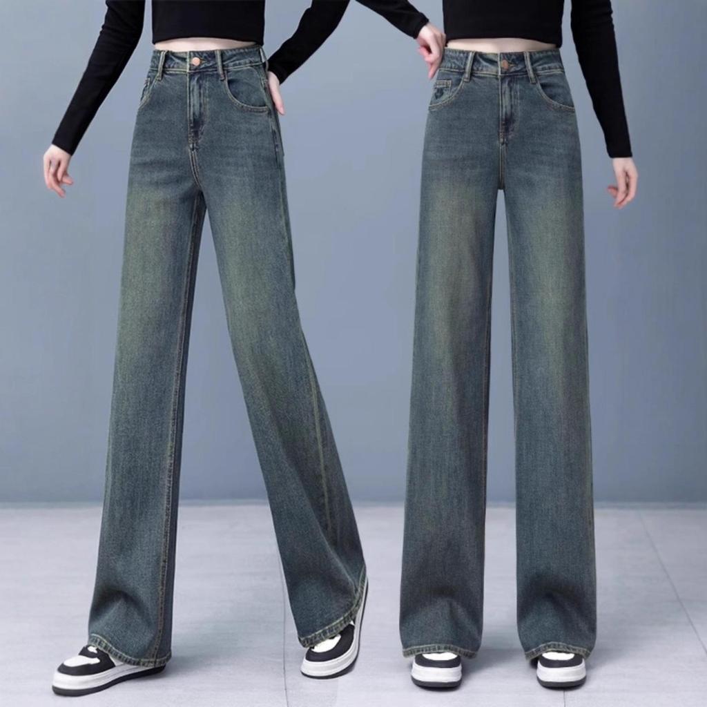 Women's Retro High-Waisted Wide-Leg Jeans - Spring/Autumn 2025