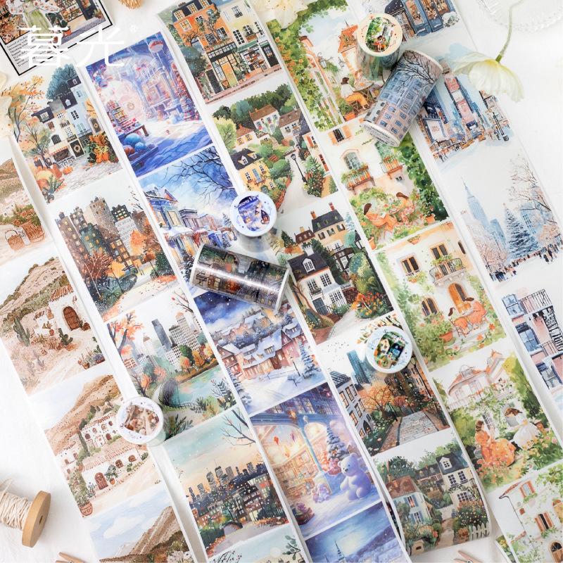 Twilight Washi Tape: Morning & Evening Scenery Series – 6 Styles for Journals & Collages