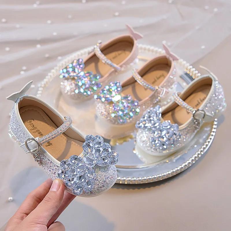 2024 Children Leather Shoes for Girls Autumn New Fashion Korean Style Soft Sole Anti-slippery Versatile Chic Princess Dress Shoe