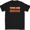Tummy Ache Survivor T-Shirt Funny Food Pain Humor Gift Retro Text Tee
