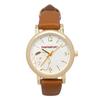Fieldwork Analog Women's Watch, Sanrio Goods, Pompompurin, Nuance Colors, Simple, Easy To Read, Faux Leather Band, 12mm Strap Width, GoldCamel Line