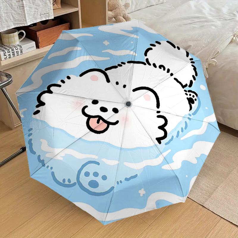 1PC Clouds Dog Umbrella-8-Rib Reinforced, Automatic Open, Lightweight & Durable, Cute Fashion Accessory for Outdoor-Y0387